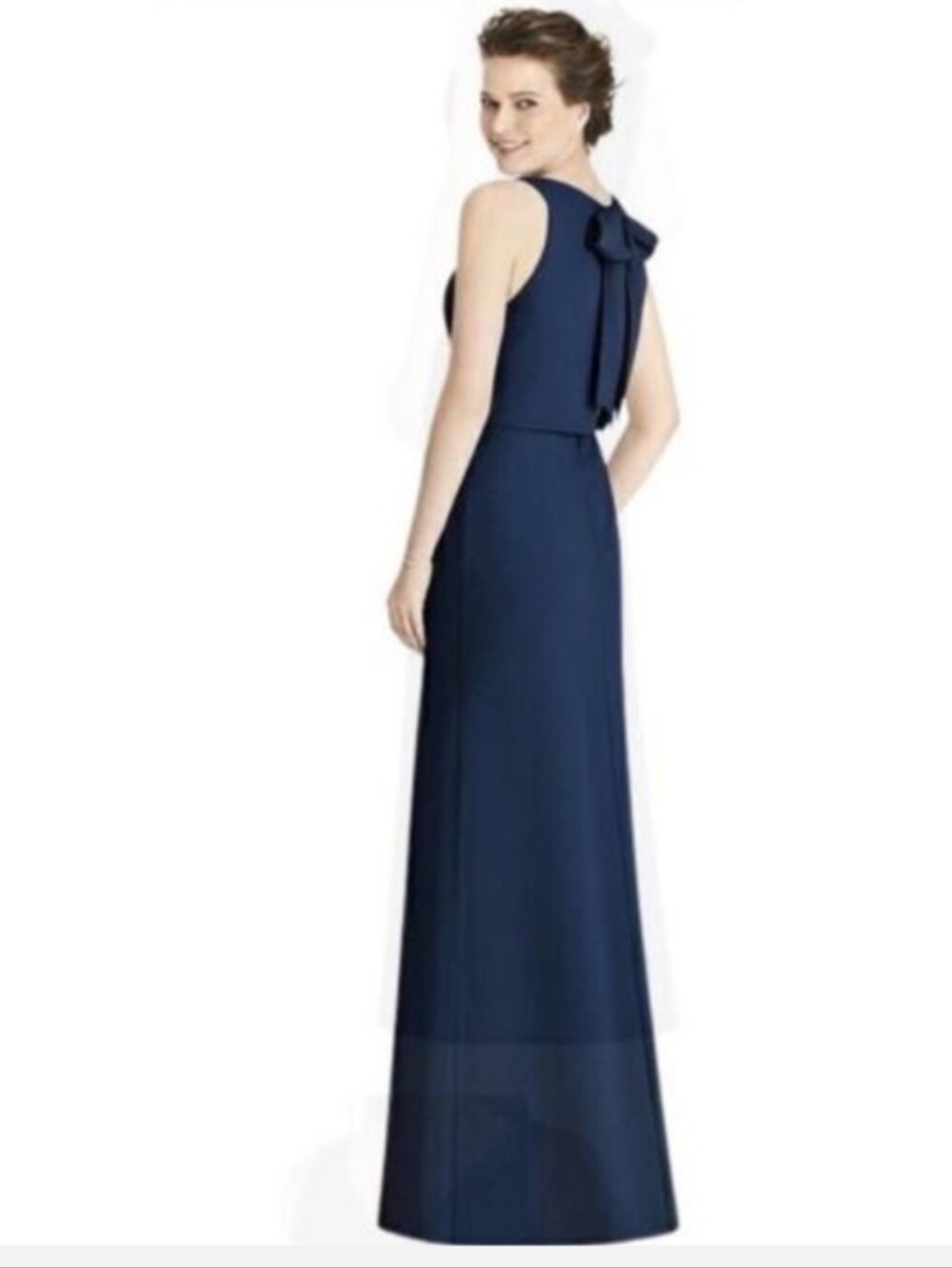 Jenny Yoo Navy Midnight Blue Maxi Gown V-Neck JY540